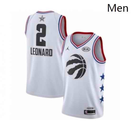 Mens Jordan Toronto Raptors 2 Kawhi Leonard Swingman White 2019 All Star Game Basketball Jersey